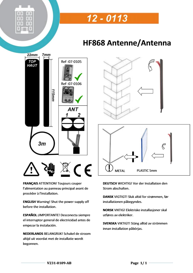 Antenne externe HF