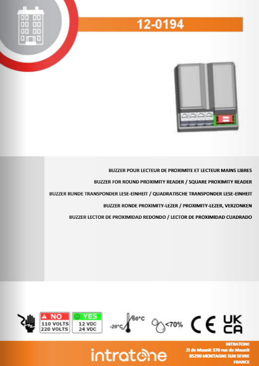 Buzzer ronde proximity lezer