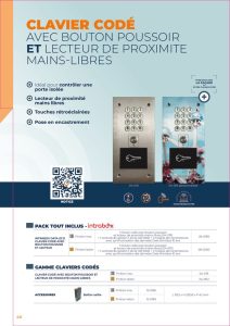 CLAVIER CODE AVEC BOUTON POUSSOIR OU LECTEUR DE PROXIMITE